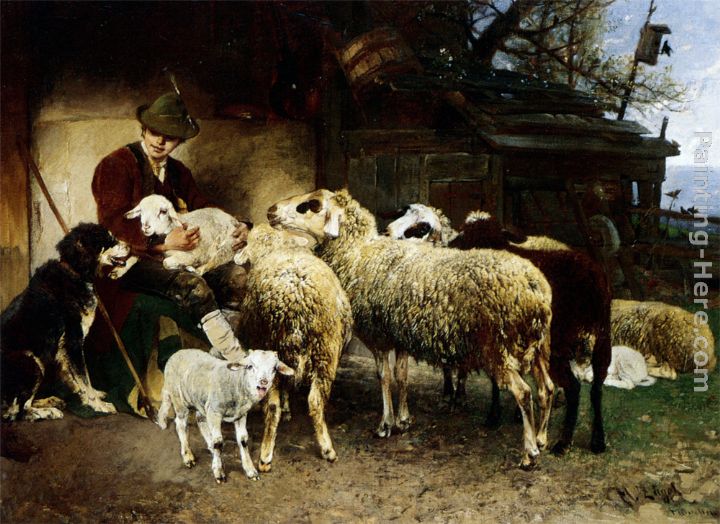 The Young Shepherd painting - Heirich von Zugel The Young Shepherd art painting